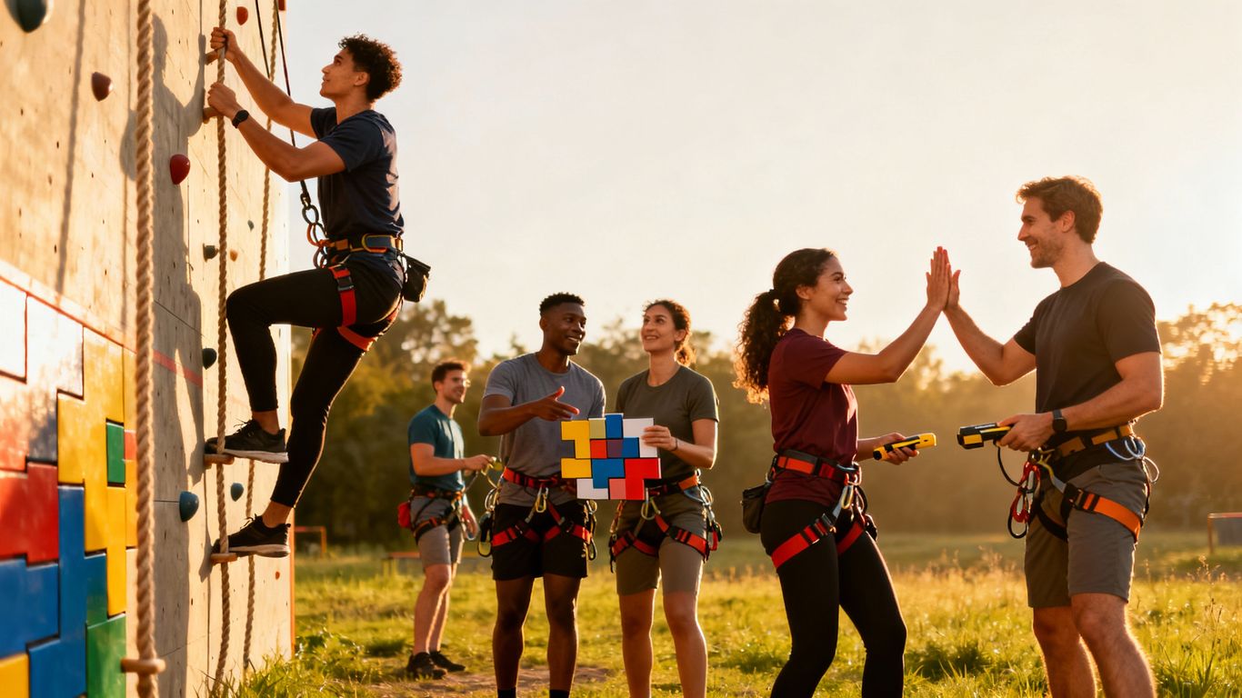 Team building activity outdoors