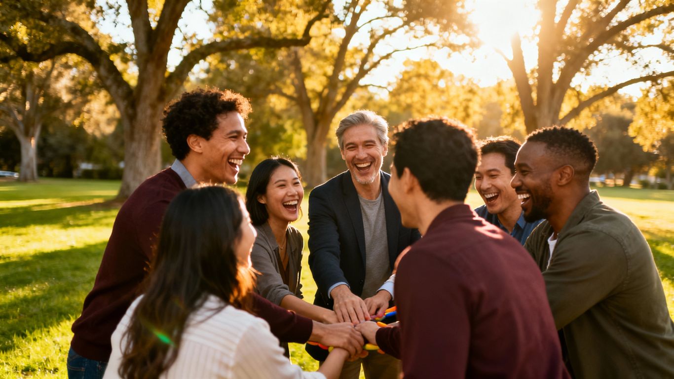 Team building activity boosting workplace mental wellness.